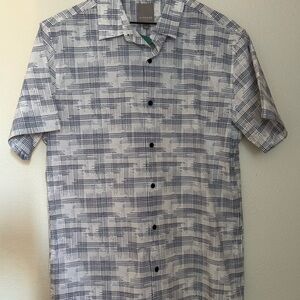 Men's A-Frame Abstract Blue, Lavender, Tan and White Shirt NWT